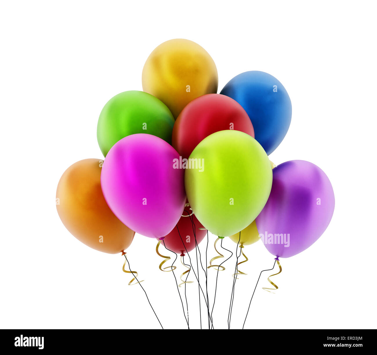 Multi colored decorative party balloons. Stock Photo