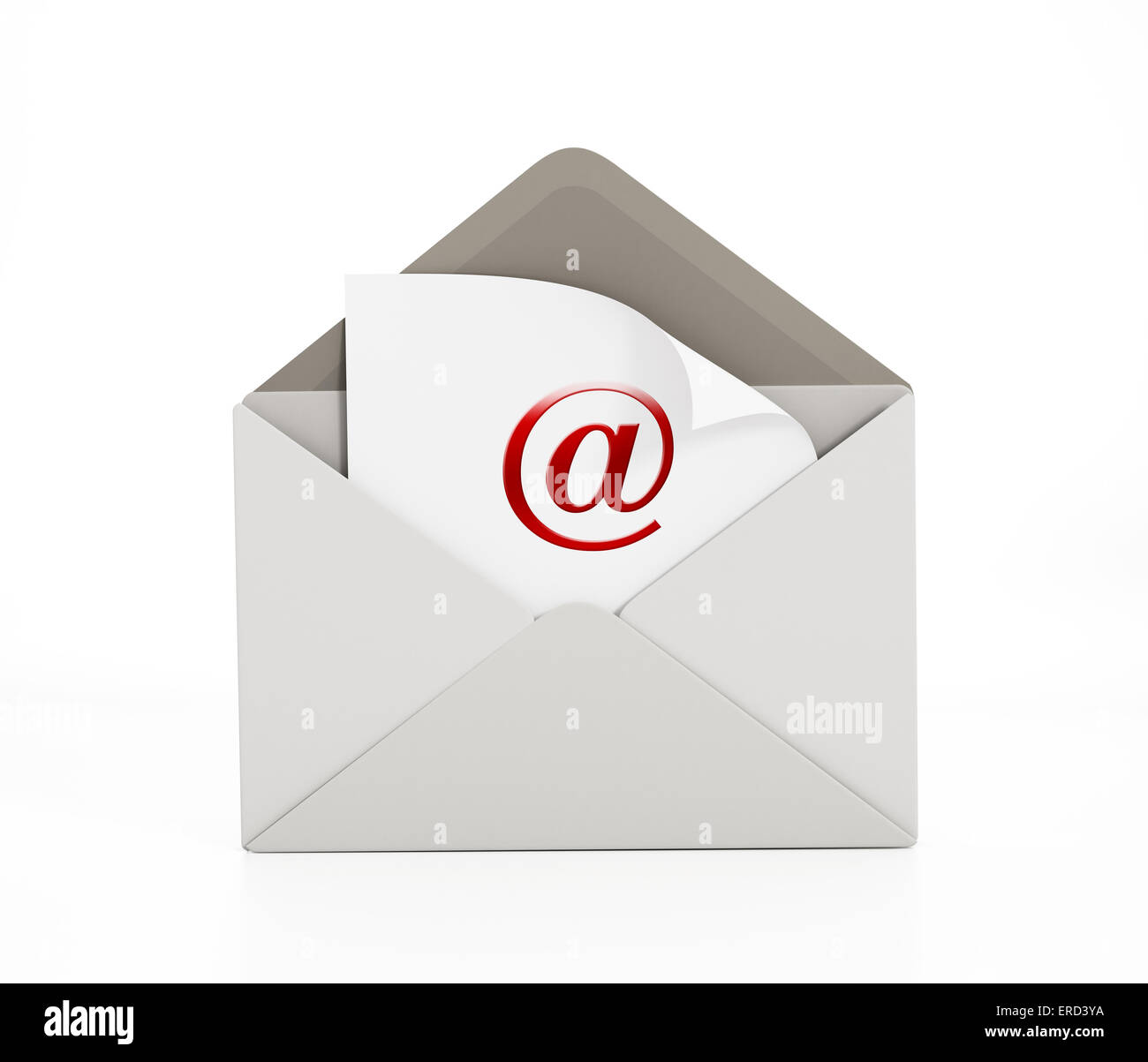 Enveloppe with e-mail icon isolated on white. Stock Photo