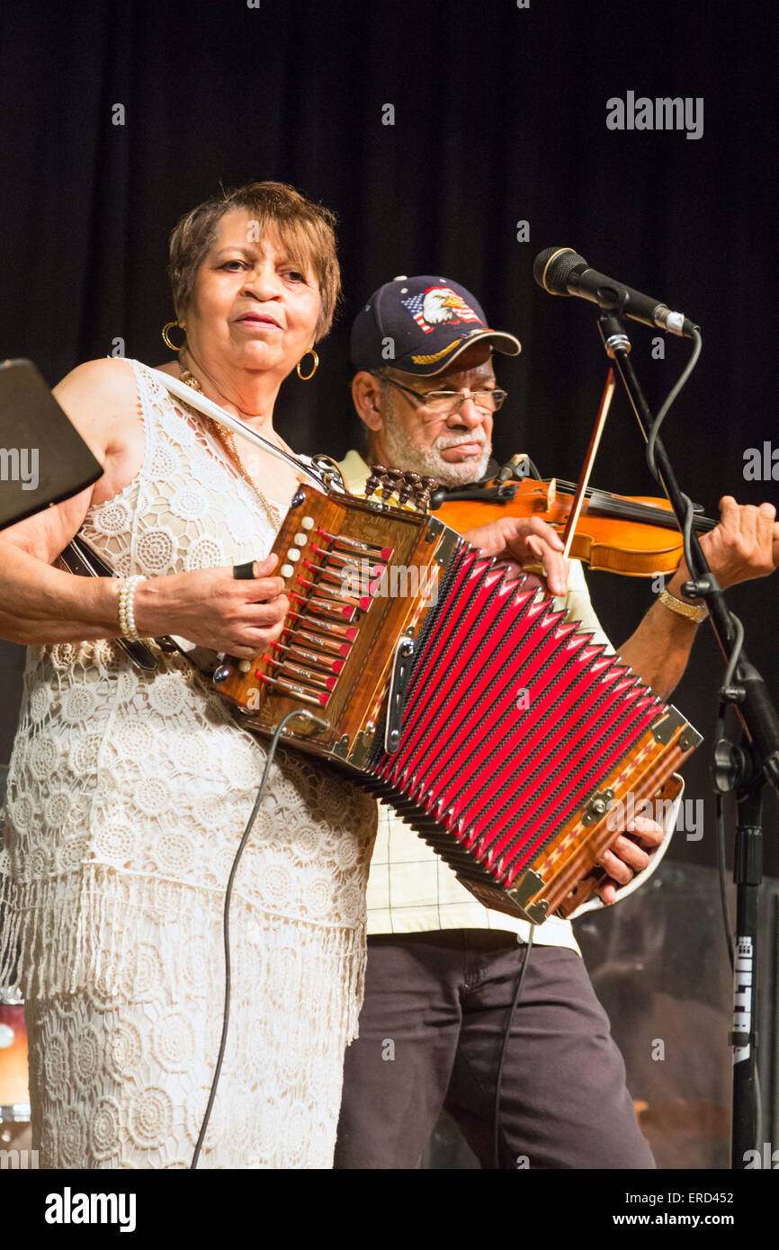 Eunice, Louisiana - "Rendez-vous des Cajuns," a live radio show featuring  Cajun and Zydeco music at the Liberty Theater Stock Photo - Alamy