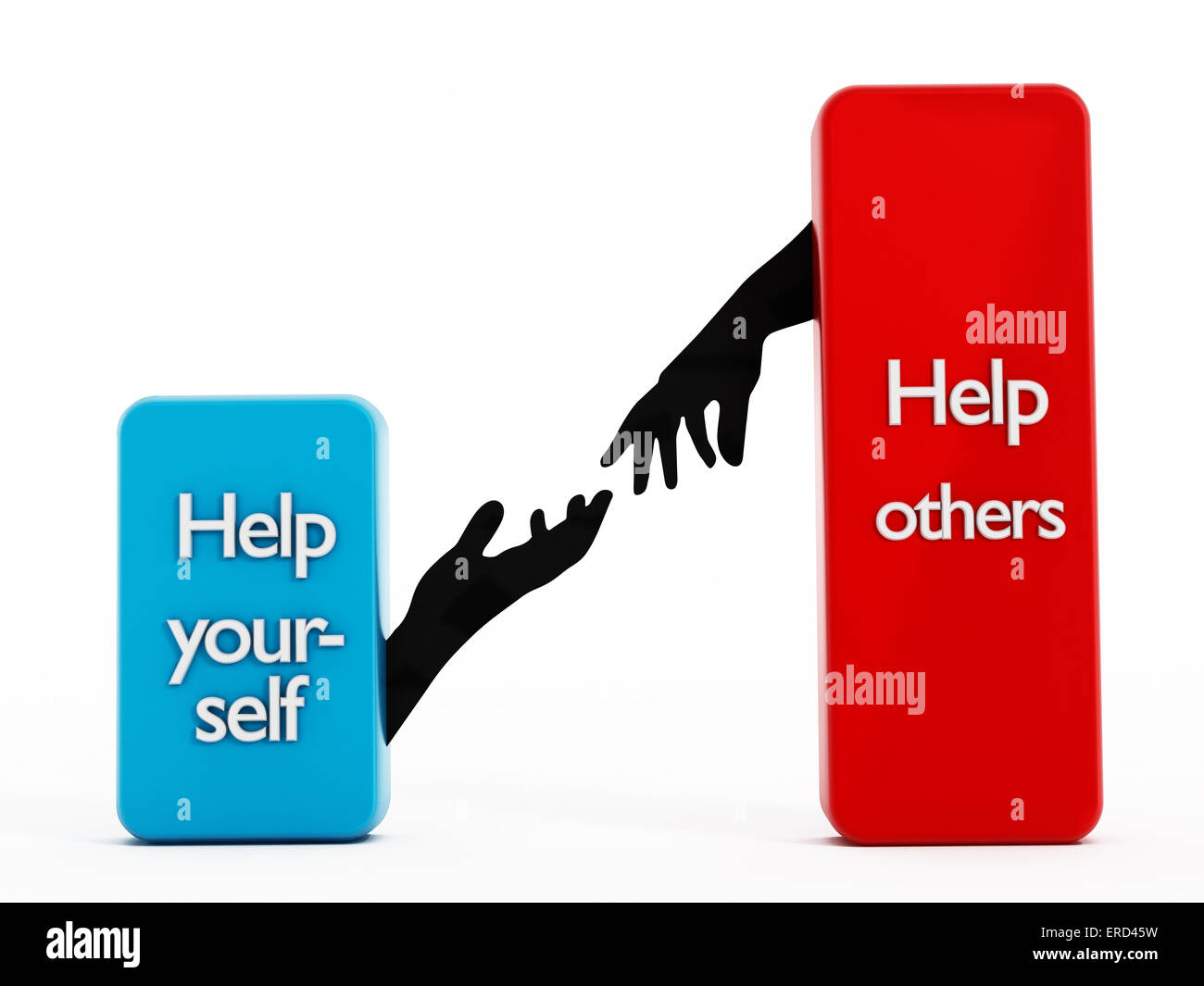 Help yourself help others texts on rectangle shapes. Stock Photo