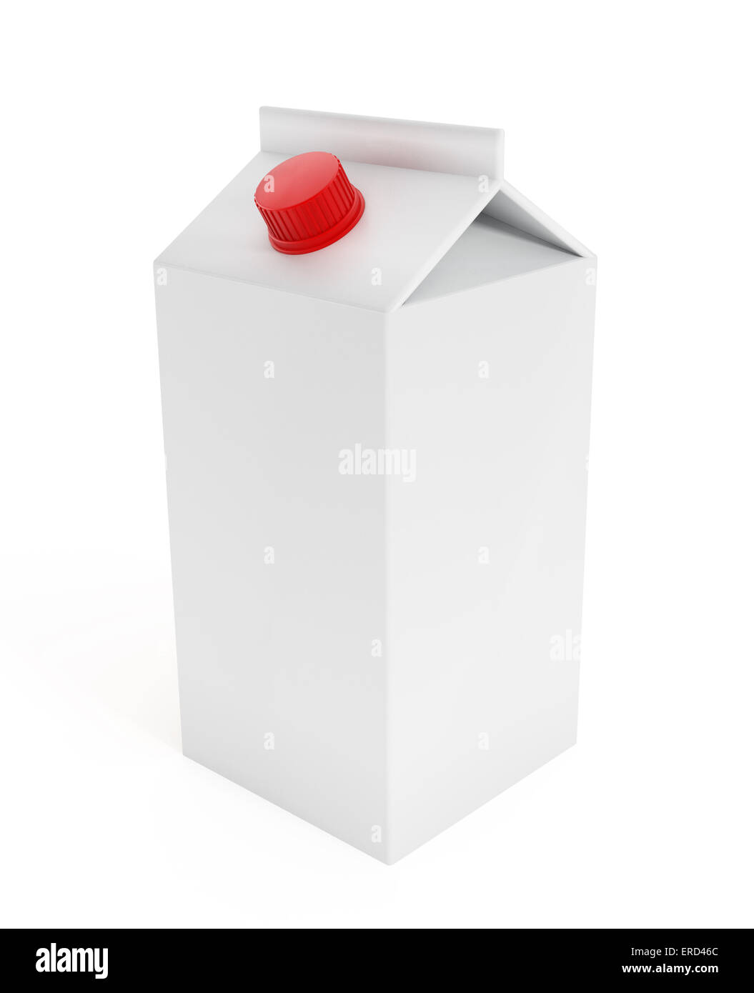 Blank juice box isolated on white. Stock Photo