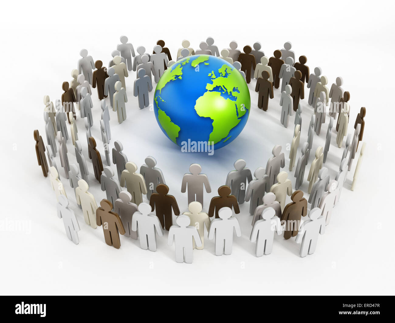Global Communications concept with people around the earth. Stock Photo
