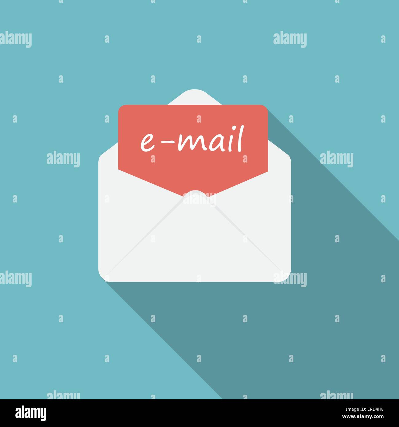 E-Mail Flat Icon with Long Shadow, Vector Illustration Stock Vector ...