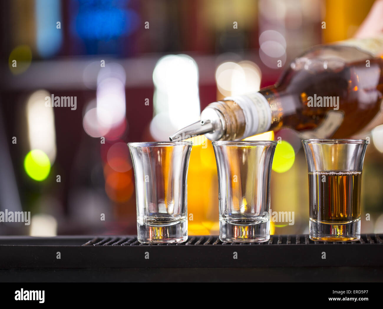Snifters on bar desk, close-up Stock Photo - Alamy