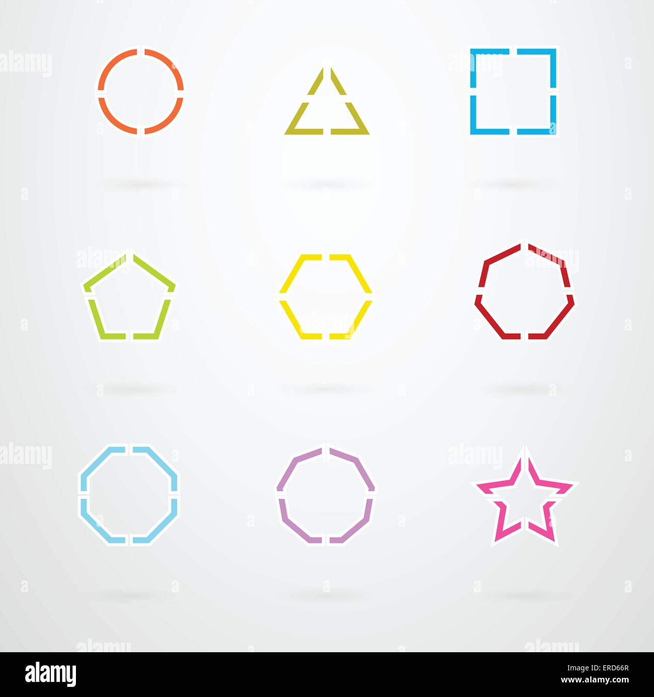 Basic Geometric Shapes Vector Icon Set Stock Vector Image & Art - Alamy