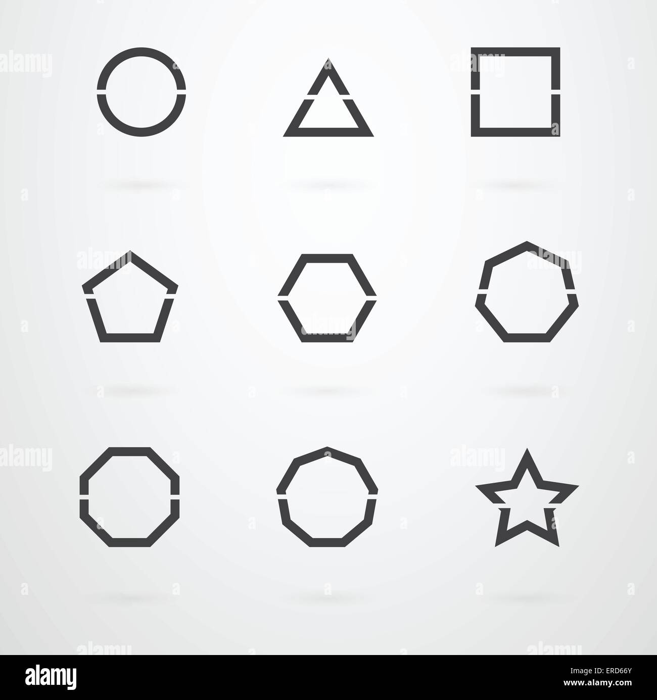 Basic Geometric Shapes Vector Icon Set Stock Vector Image & Art - Alamy