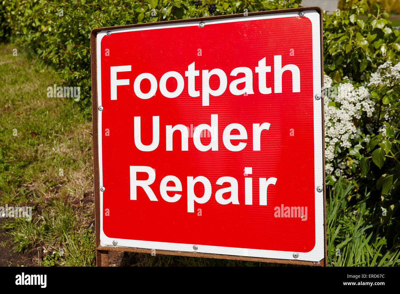 footpath under repair sign UK Stock Photo