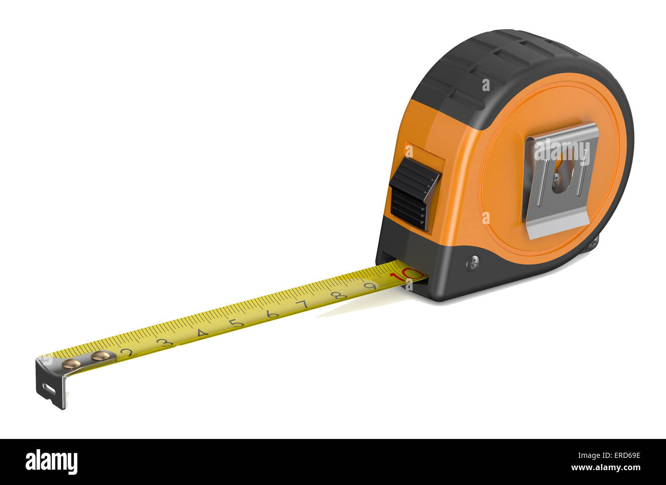 orange tape measure isolated on white background Stock Photo - Alamy
