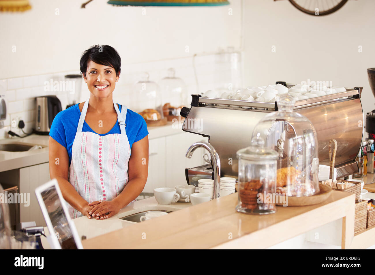 Cafe worker Stock Photo