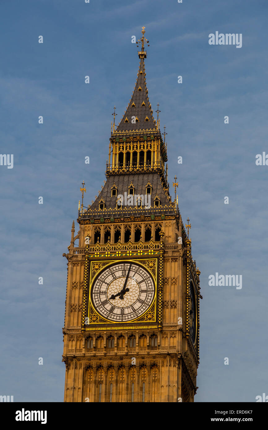UK, England, London.  Big Ben Clock Tower, Elizabeth Tower, Westminster Palace. Stock Photo
