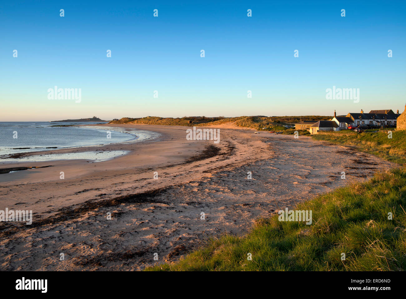 Photograph showing the beach on a spring morning at Low NewtonbytheSea, Northumberland