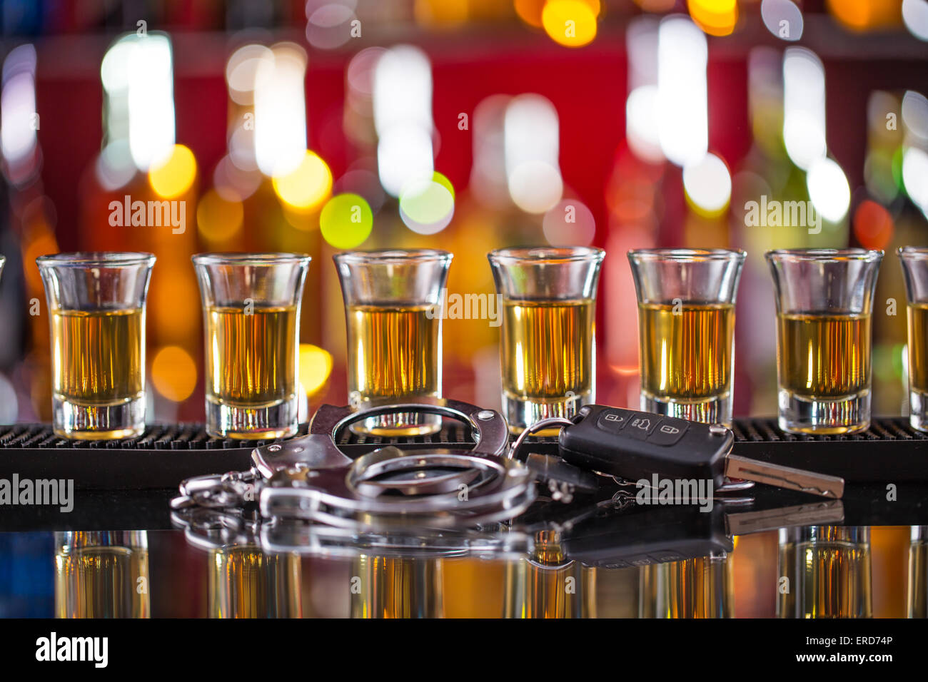 Snifters on bar desk, closeup Stock Photo Alamy