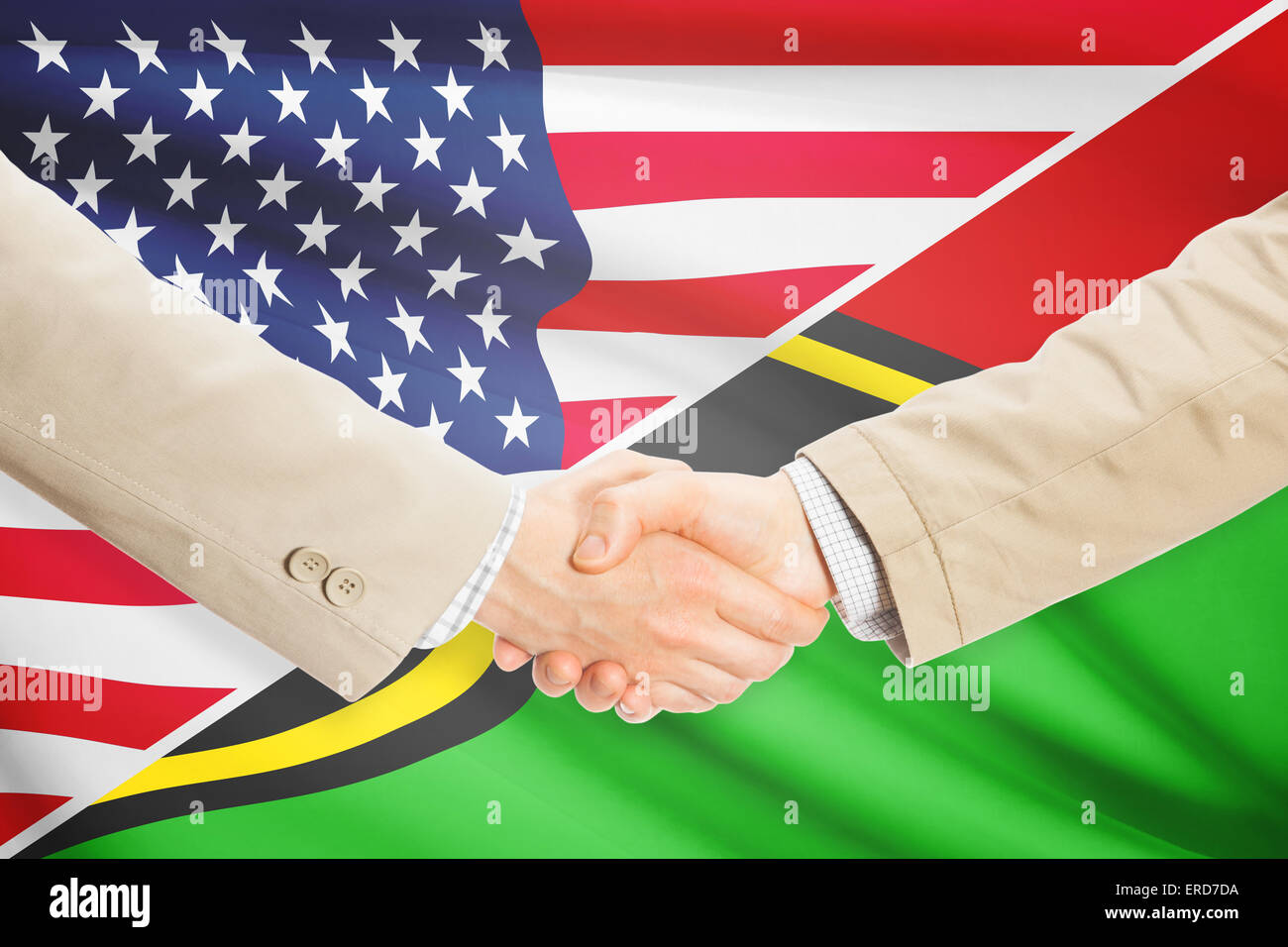 Businessmen shaking hands - United States and Vanuatu Stock Photo