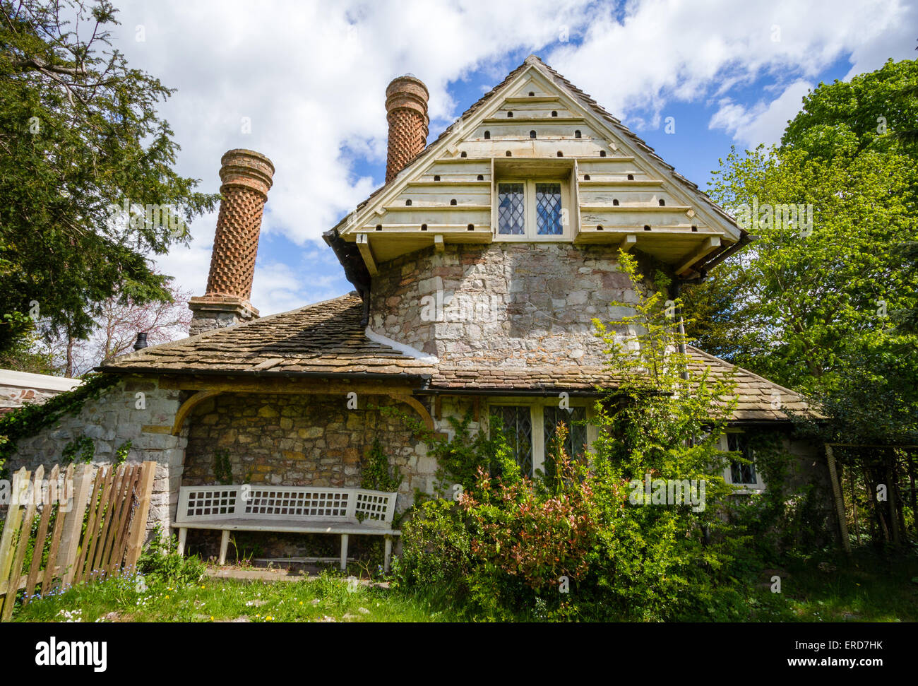 Vine Cottage Blaise Hamlet - a Picturesque style group of nine cottages around a green designed by John Nash in the early 19th C Stock Photo