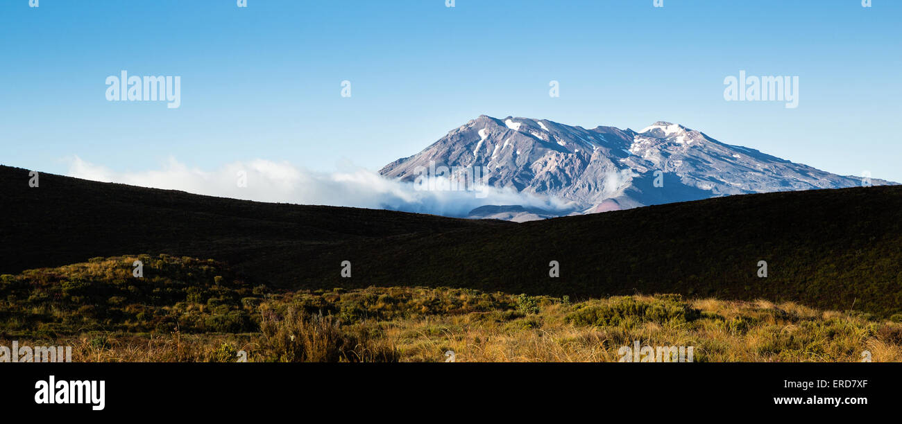 Slumbering Mount Ruapehu from the Tongariro Alpine Crossing near Whakapapa in North Island New Zealand Stock Photo