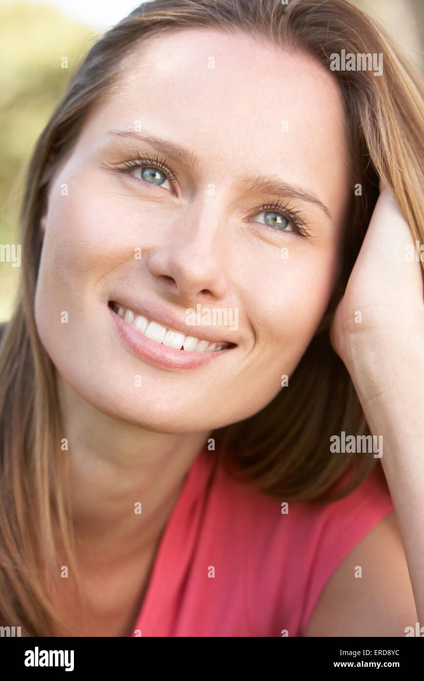 Portrait Of Pretty Young Woman Stock Photo
