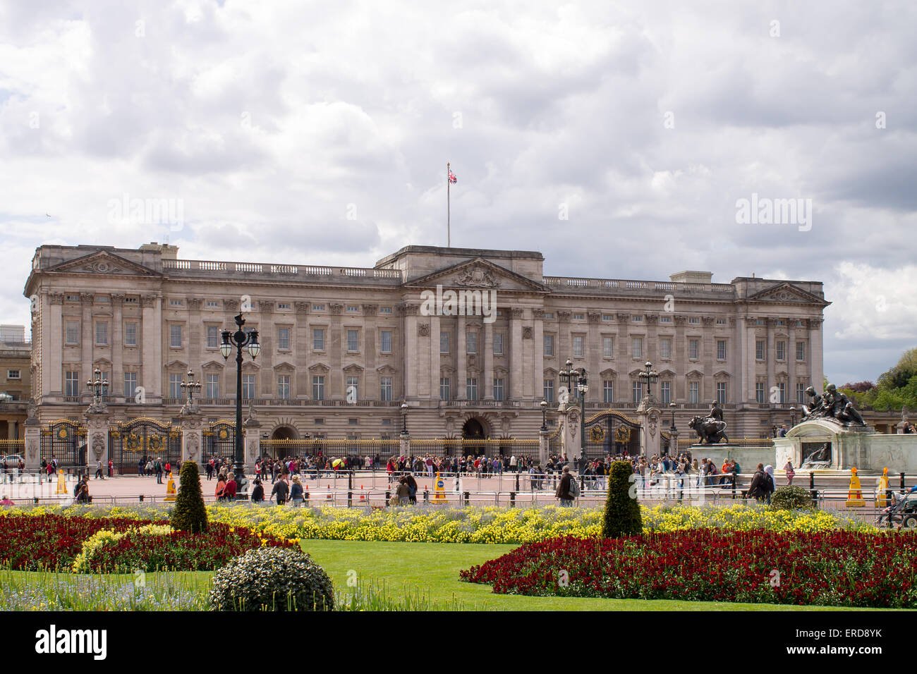 Buckingham Palace, London residence of the monarch of United Kingdom. London, United Kingdom. Stock Photo