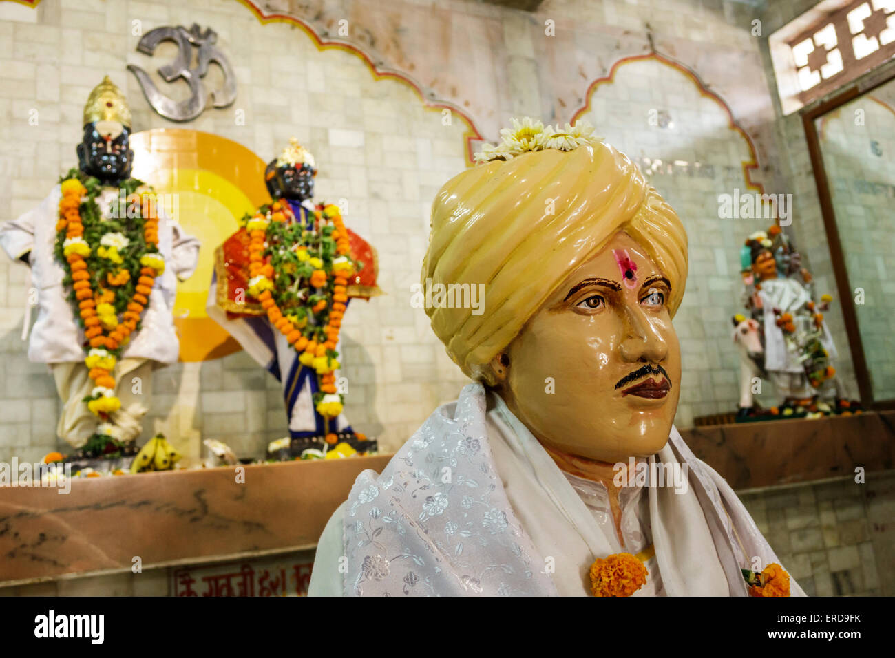 Mumbai India,Lower Parel,Sitaram Jadhav Marg,Road,Jai Hanuman Mandir temple,man men male,statue,Hindu,bindi,bindi,India150301080 Stock Photo