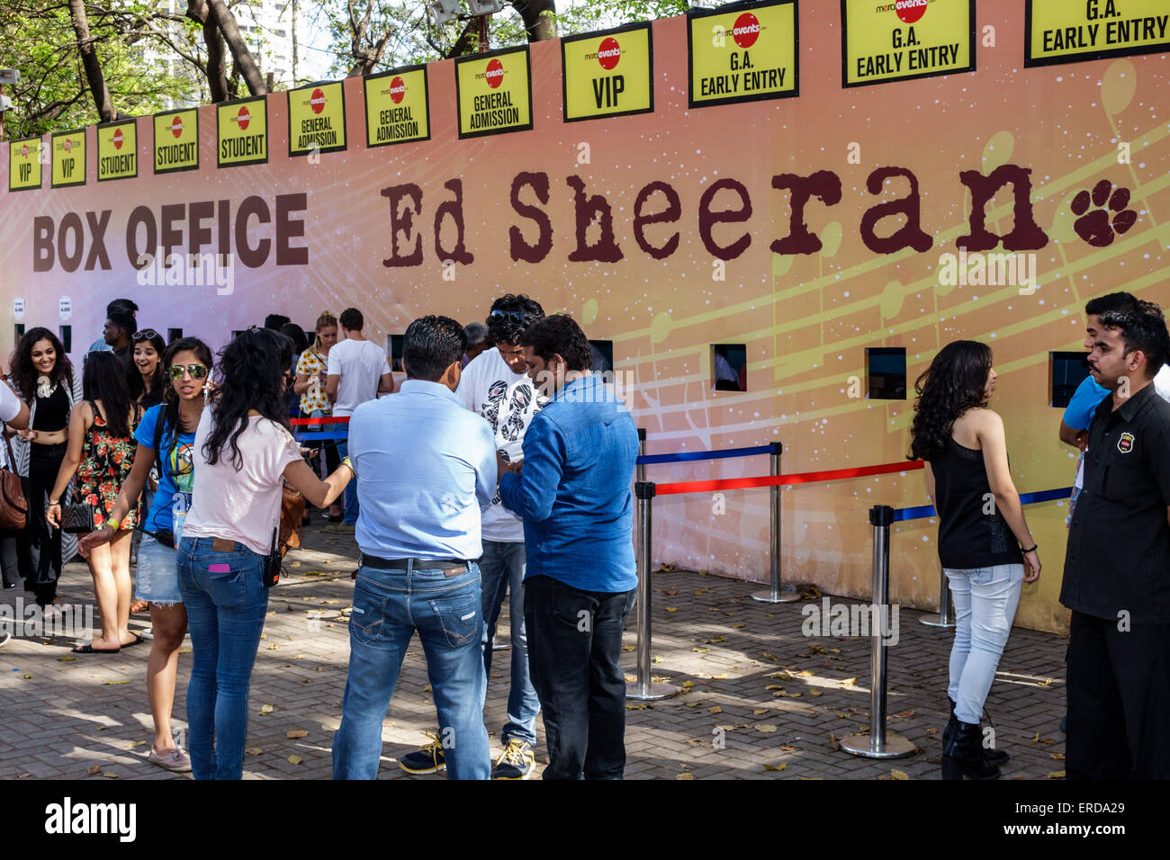 Mumbai India,Mahalaxmi,Mahalakshmi Nagar,Mahalakshmi Nagar,race course,Ed Sheeran concert,box office,fans,before,India150301174 Stock Photo