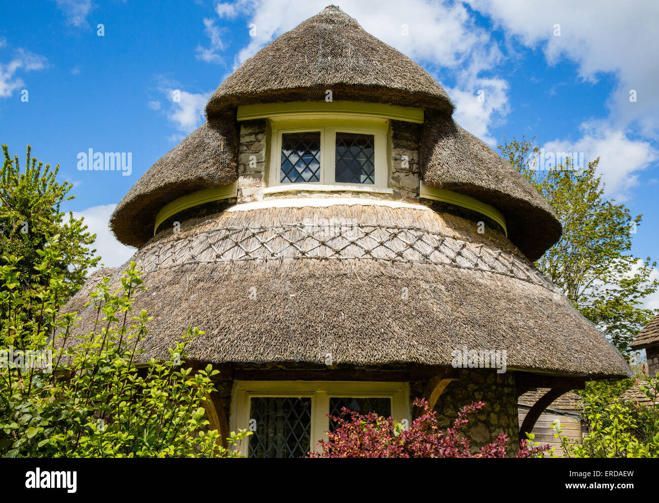 Circular Cottage Blaise Hamlet - a Picturesque style group of nine cottages around a green designed by John Nash Stock Photo