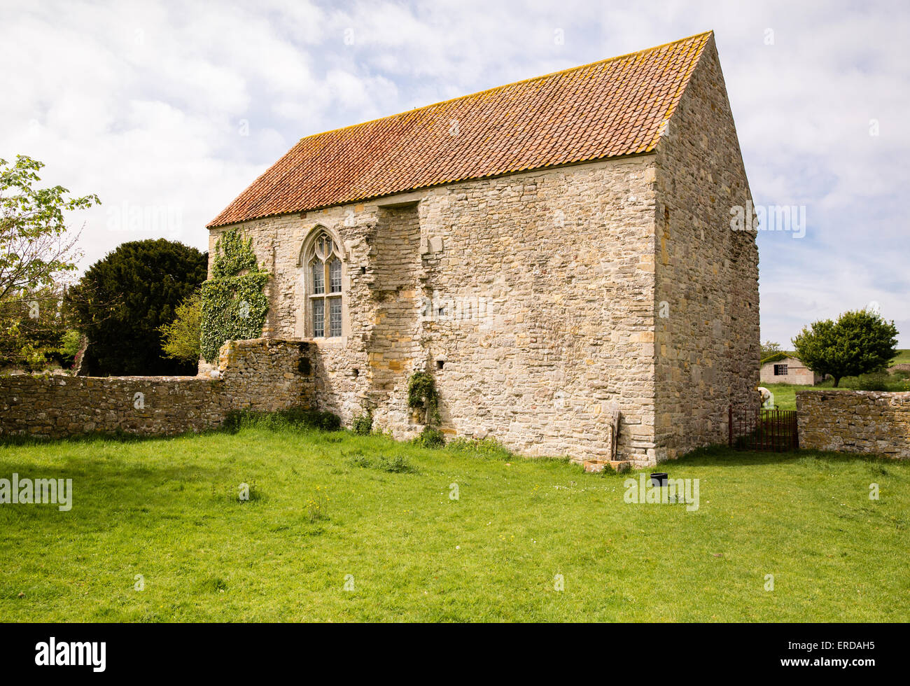 Infirmary of Woodspring Priory a former Augustinian priory near Sand Point Somerset now owned by the Landmark Trust Stock Photo