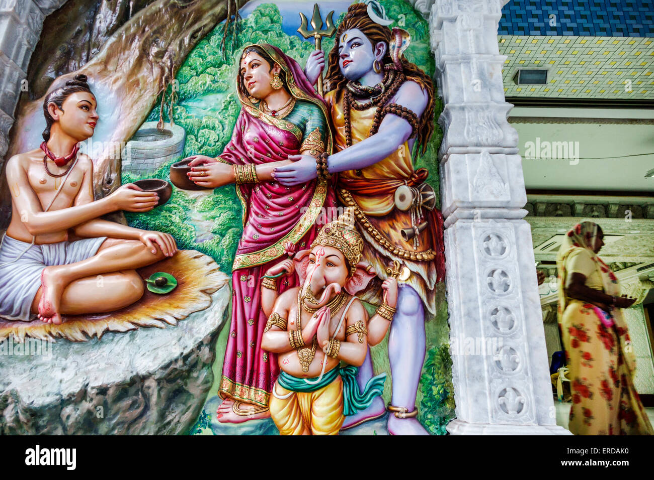 Mumbai India,Mahalakshmi Nagar,Bhulabhai Desai Marg,Road,Shree Swaminarayan Temple,Hindu,bindi,entrance,art,artwork,bindi,India150301245 Stock Photo