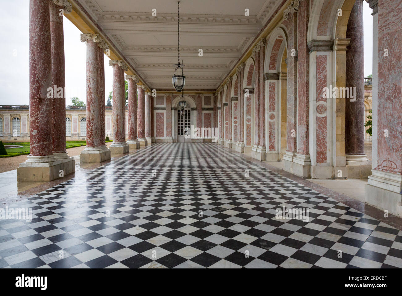 The Peristyle of the Grand Trianon at the Chateau de Versailles, France Stock Photo