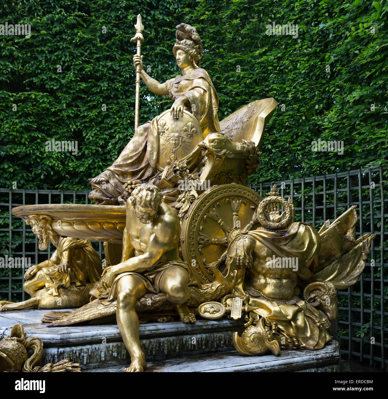 17th century fountain, La France triomphante is the work of the sculptor Jean-Baptiste Tuby Stock Photo