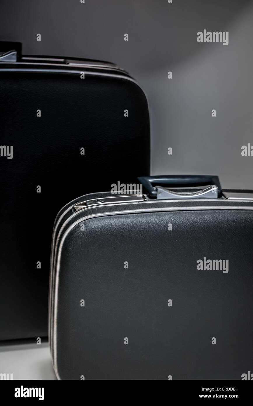 Masculine Retro Suitcases Awaiting Travel Stock Photo