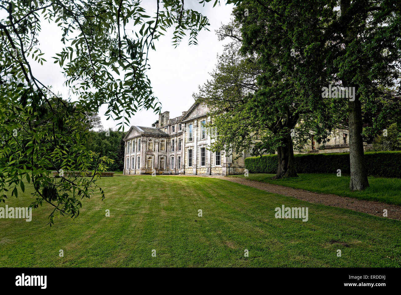 Appuldurcombe House is now a deserted shell, the mansion long abandoned but now cared for by English Heritage. Stock Photo