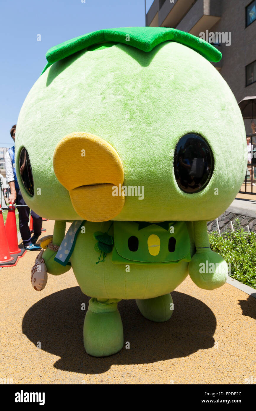 Sumida City mascot character Kappa-no-Kotaro poses for the cameras during  the ''Local Characters Festival in Sumida 2015'' on May 30, 2015, Tokyo,  Japan. The festival is held by Sumida ward, Tokyo Skytree