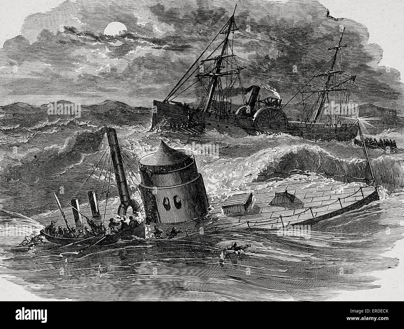 Loss of the USS Monitor, December 1862 Stock Photo