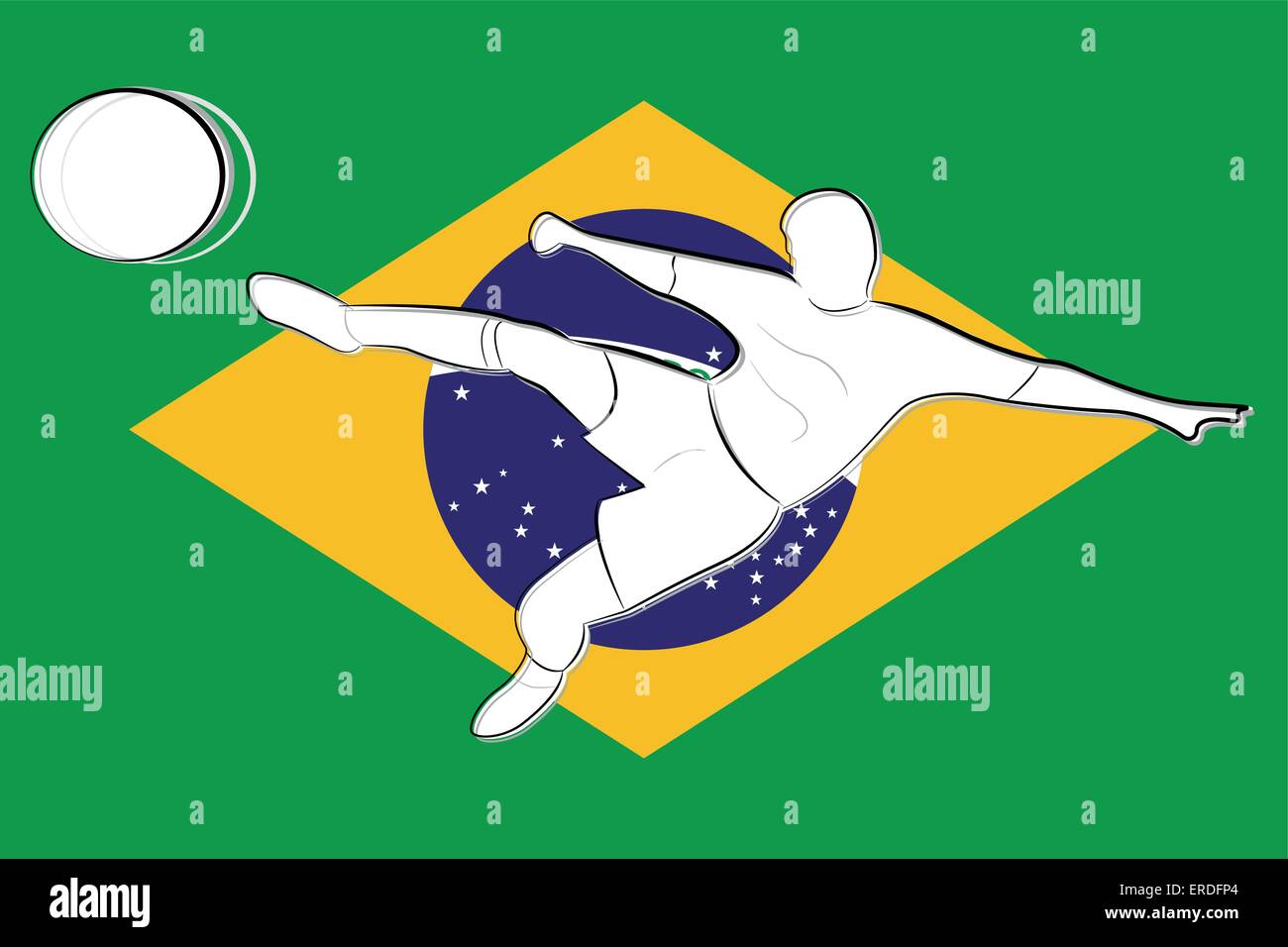 Vector illustration of brazil football cup background concept Stock Vector