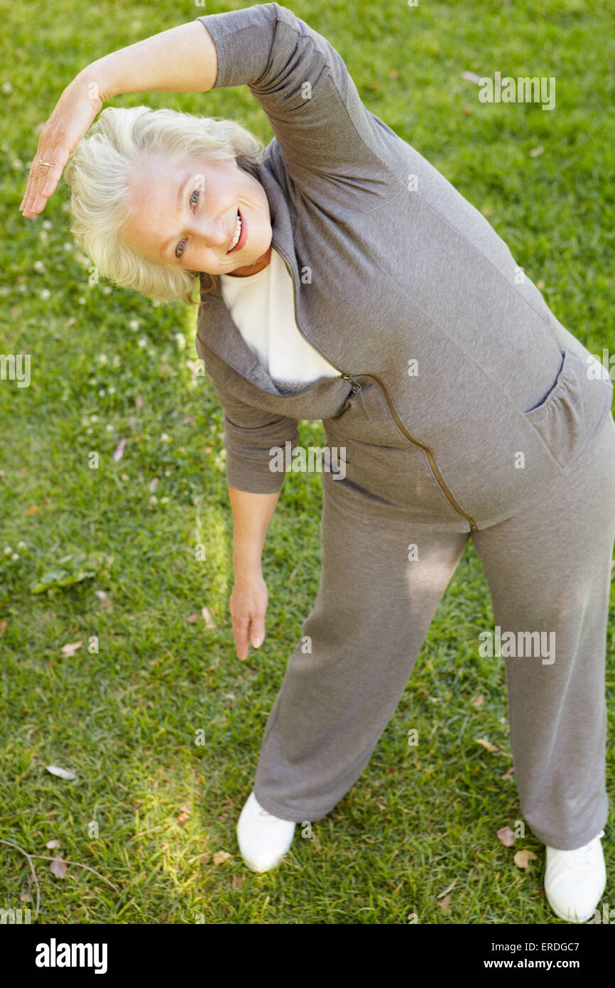 Senior woman exercising Stock Photo