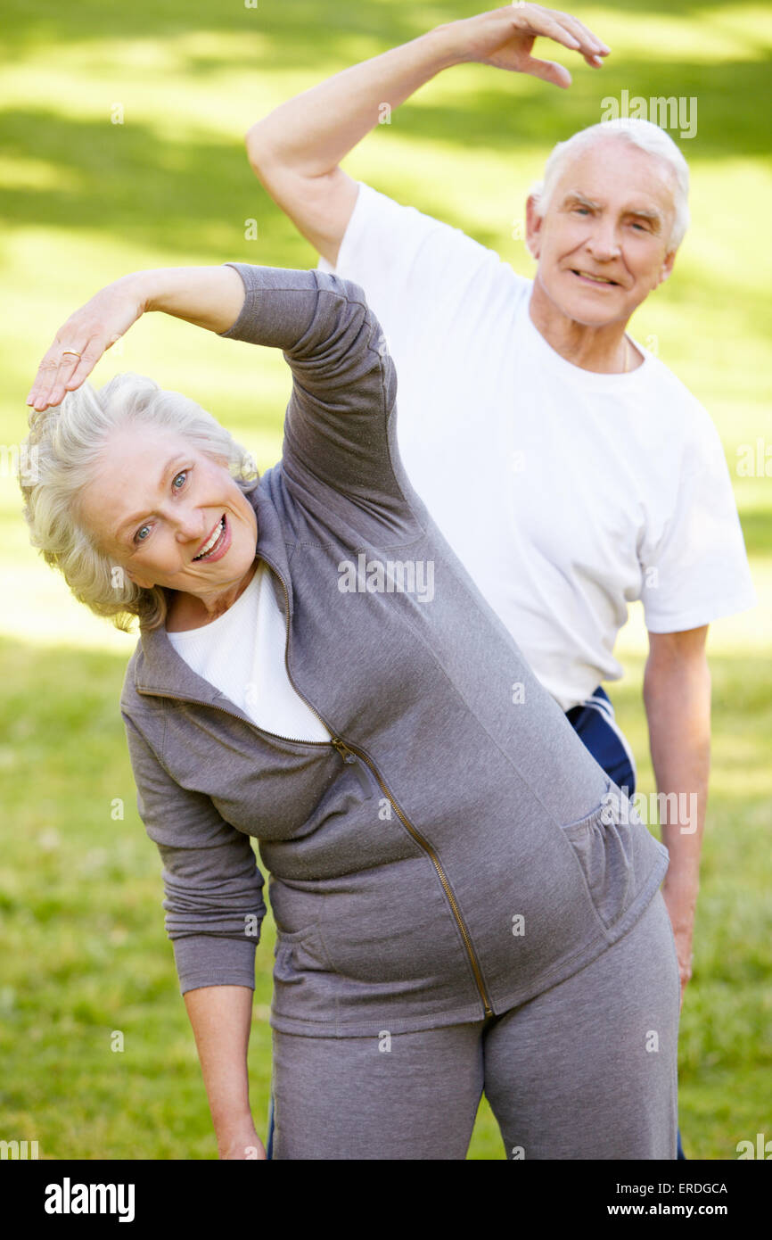 Senior couple exercising Stock Photo