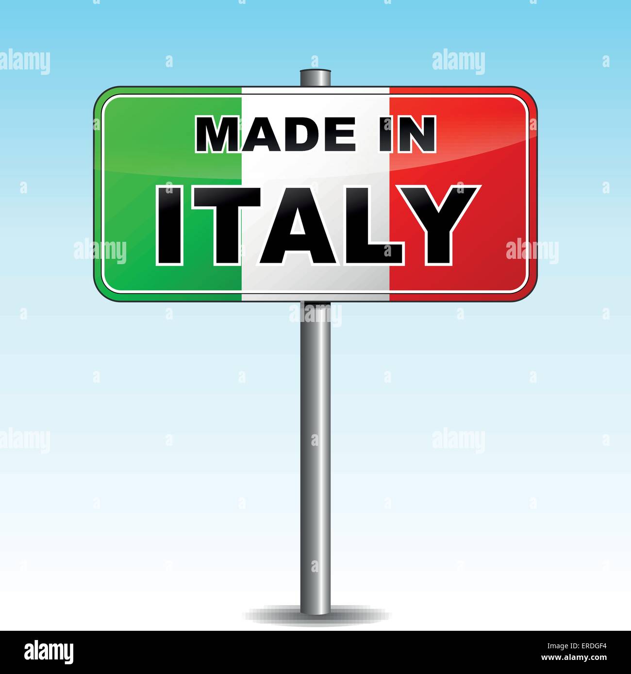Vector illustration of signpost with text made in italy Stock Vector