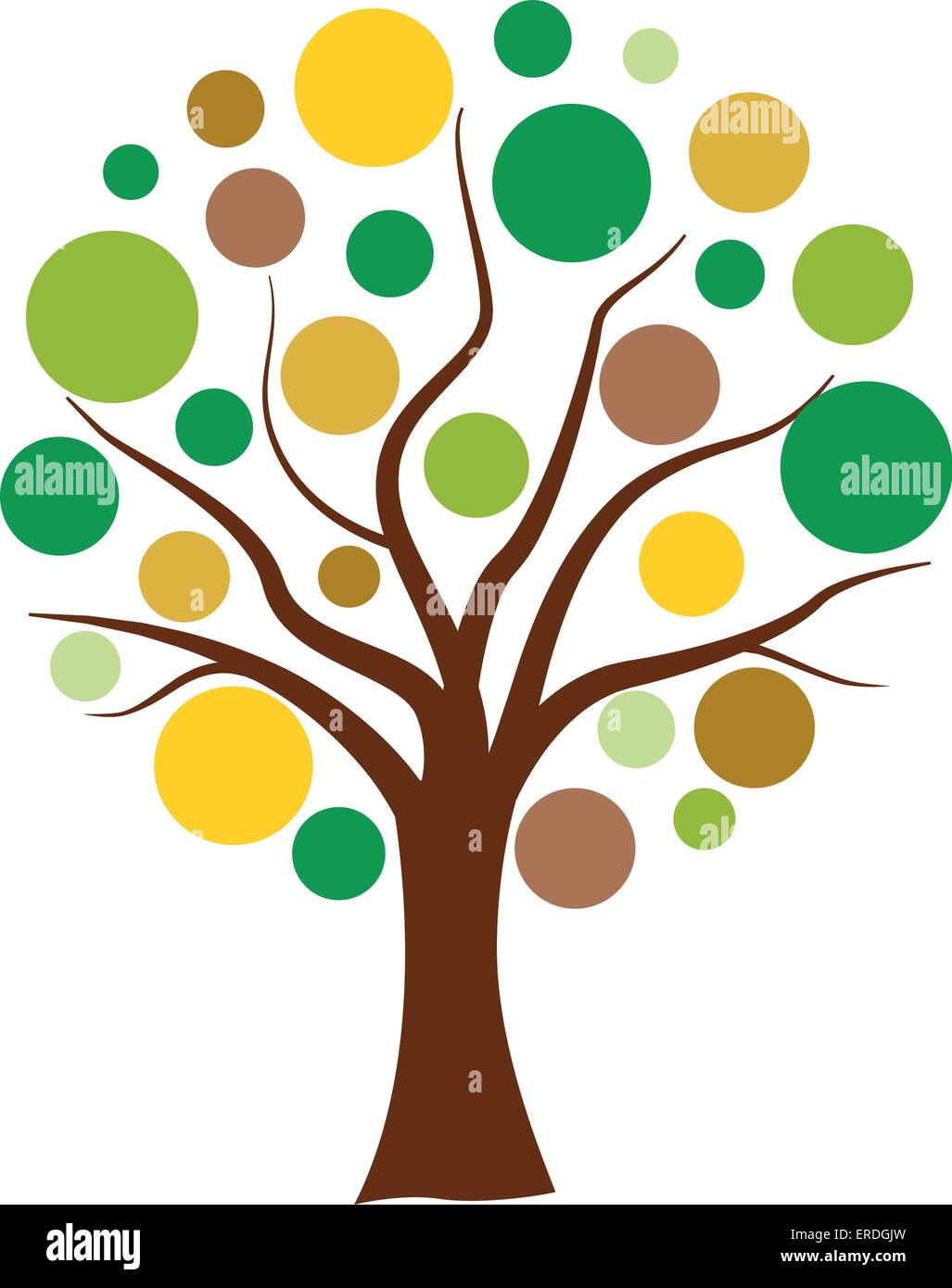 Vector illustration of colorful tree bubbles concept Stock Vector