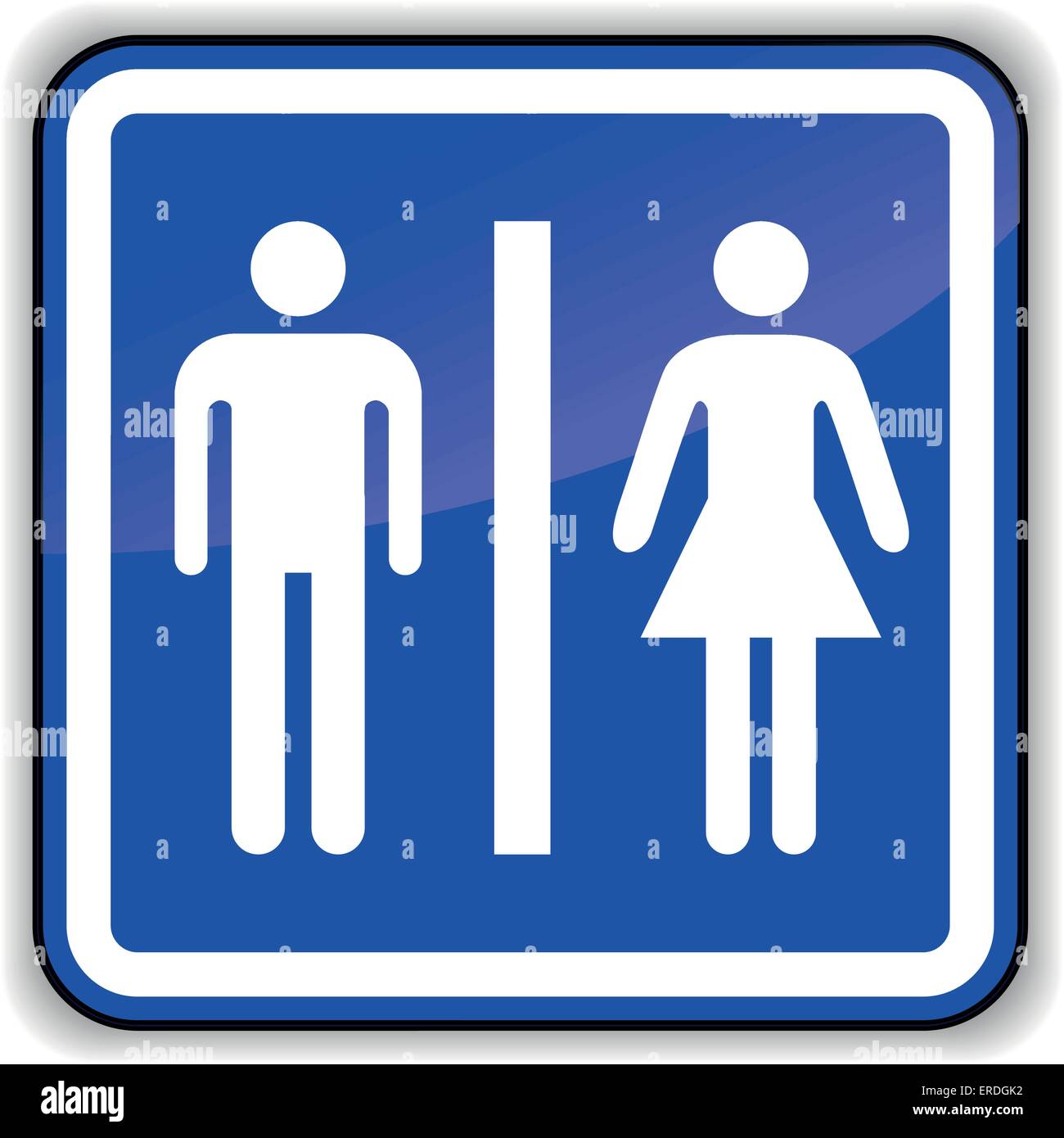 Vector illustration of toilet access blue symbol Stock Vector