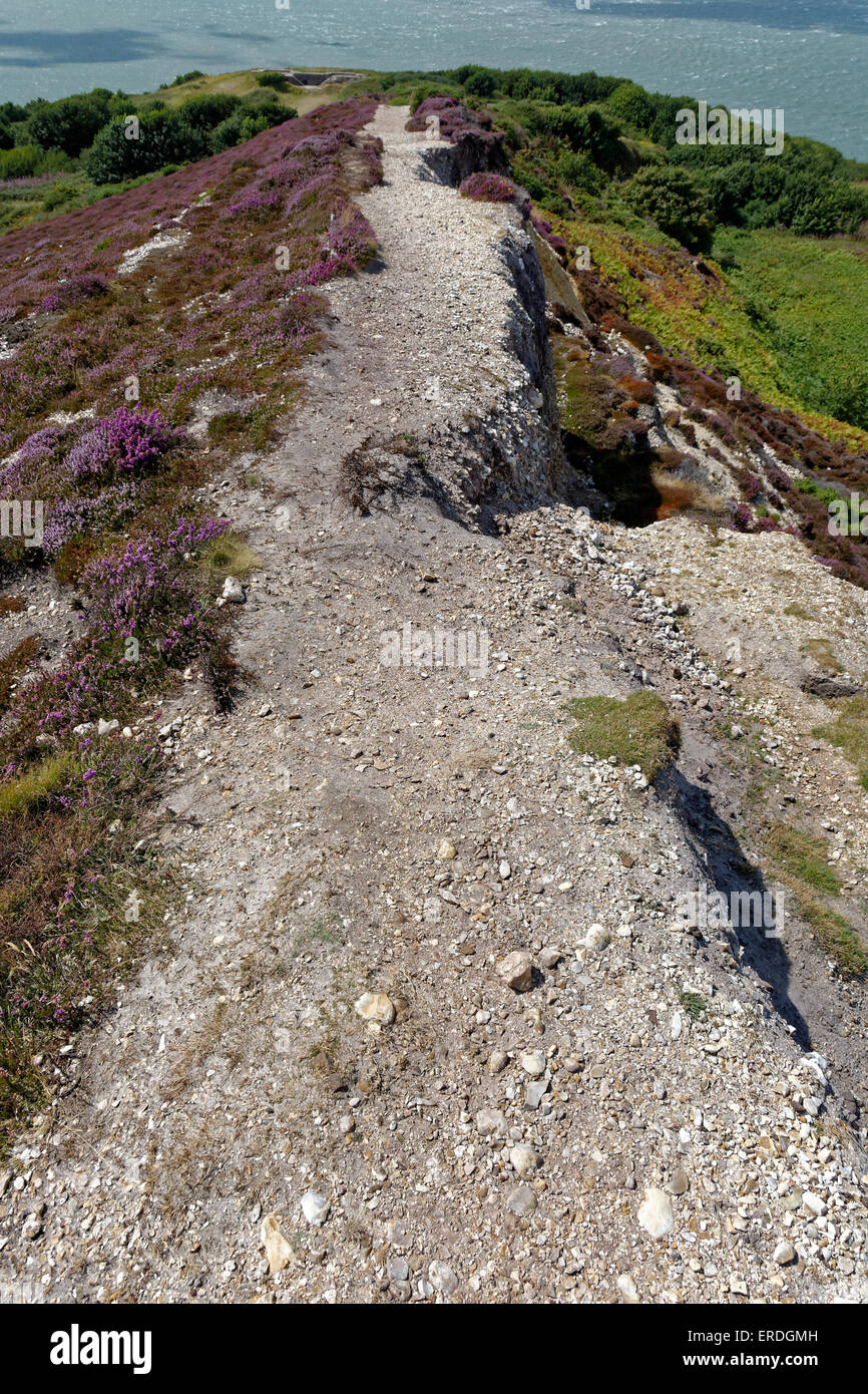 Fallen Path, Coastal Erosion, Headon Warren, Totland, Isle of Wight ...