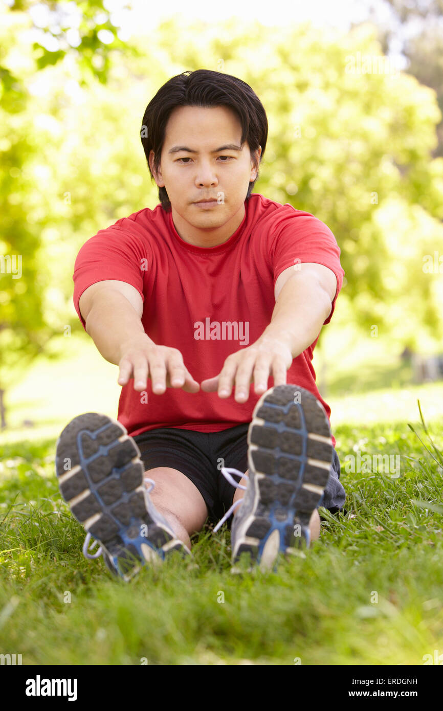 Asian man exercising Stock Photo