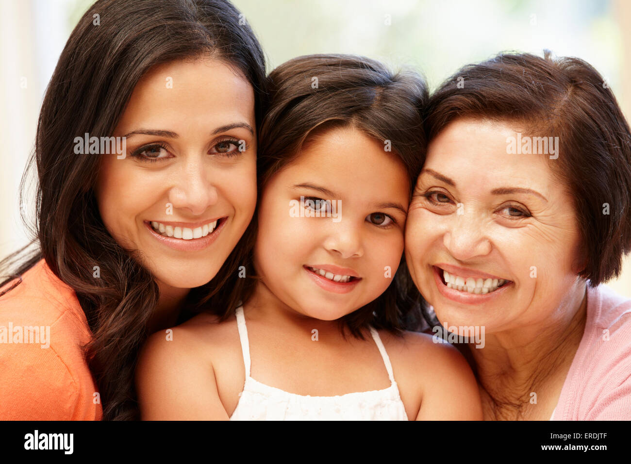 3 generations Hispanic women Stock Photo
