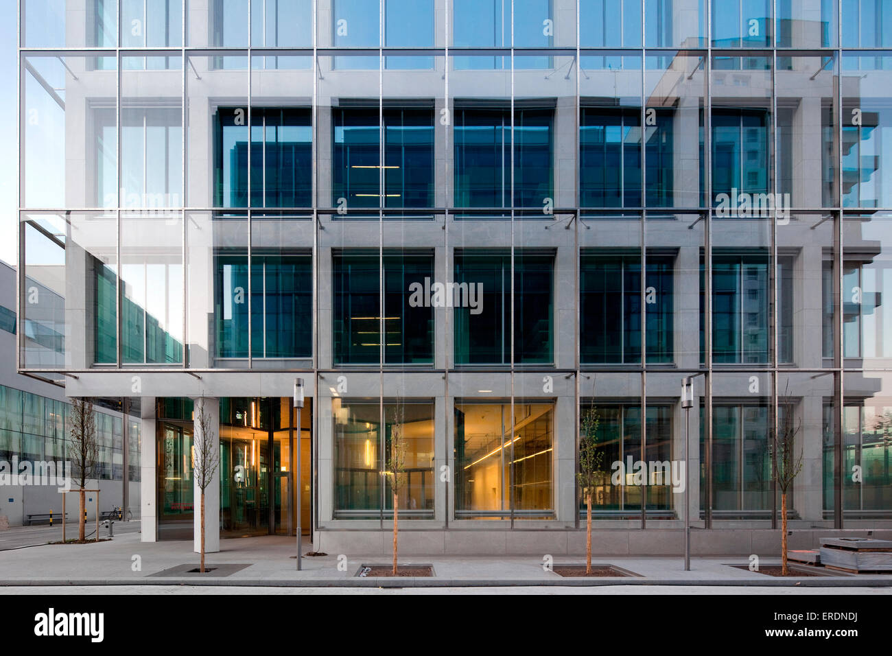 Front elevation of curtain wall facade. Novartis Campus
