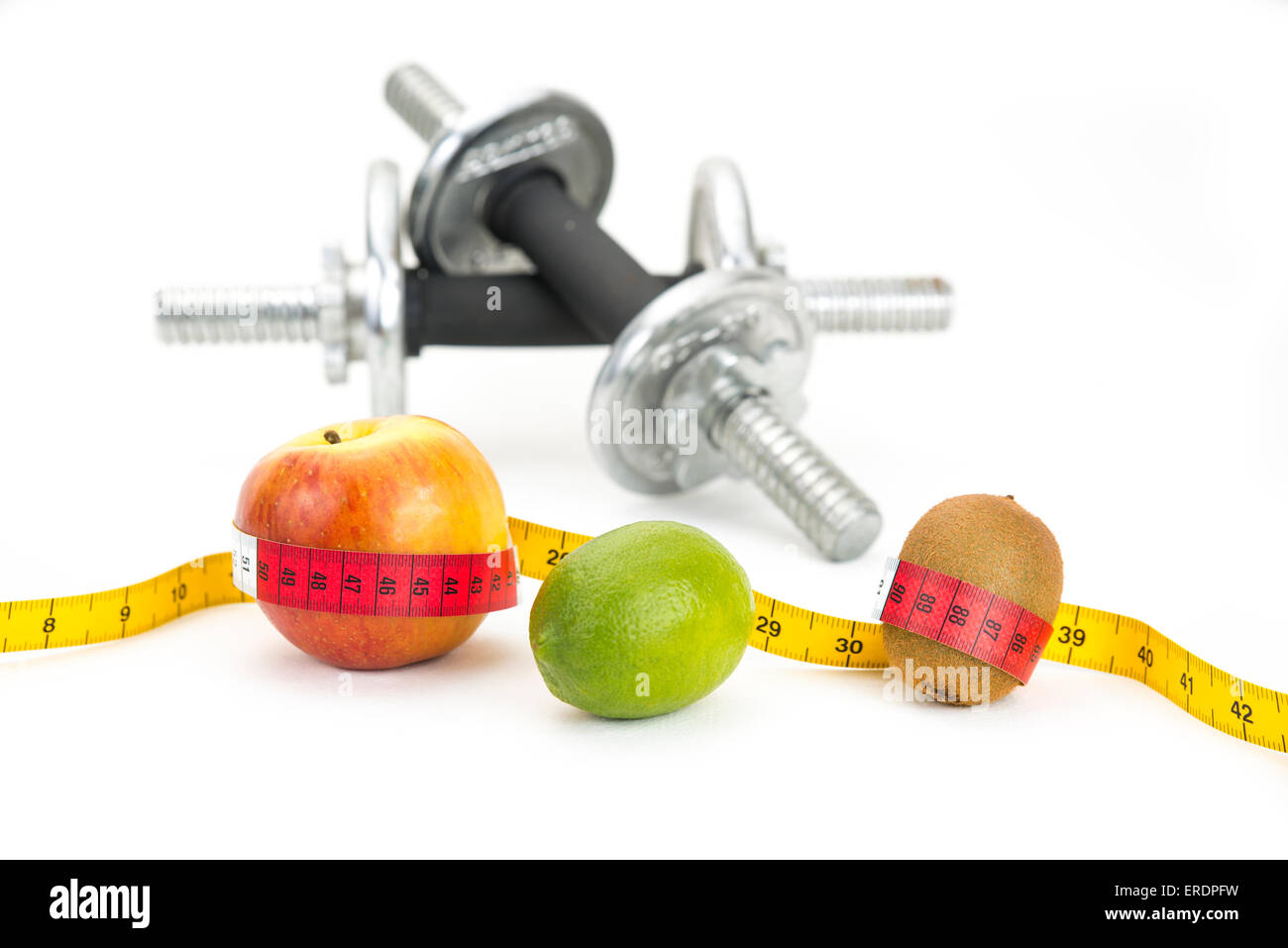 Do exercise and eating fruit Stock Photo Alamy