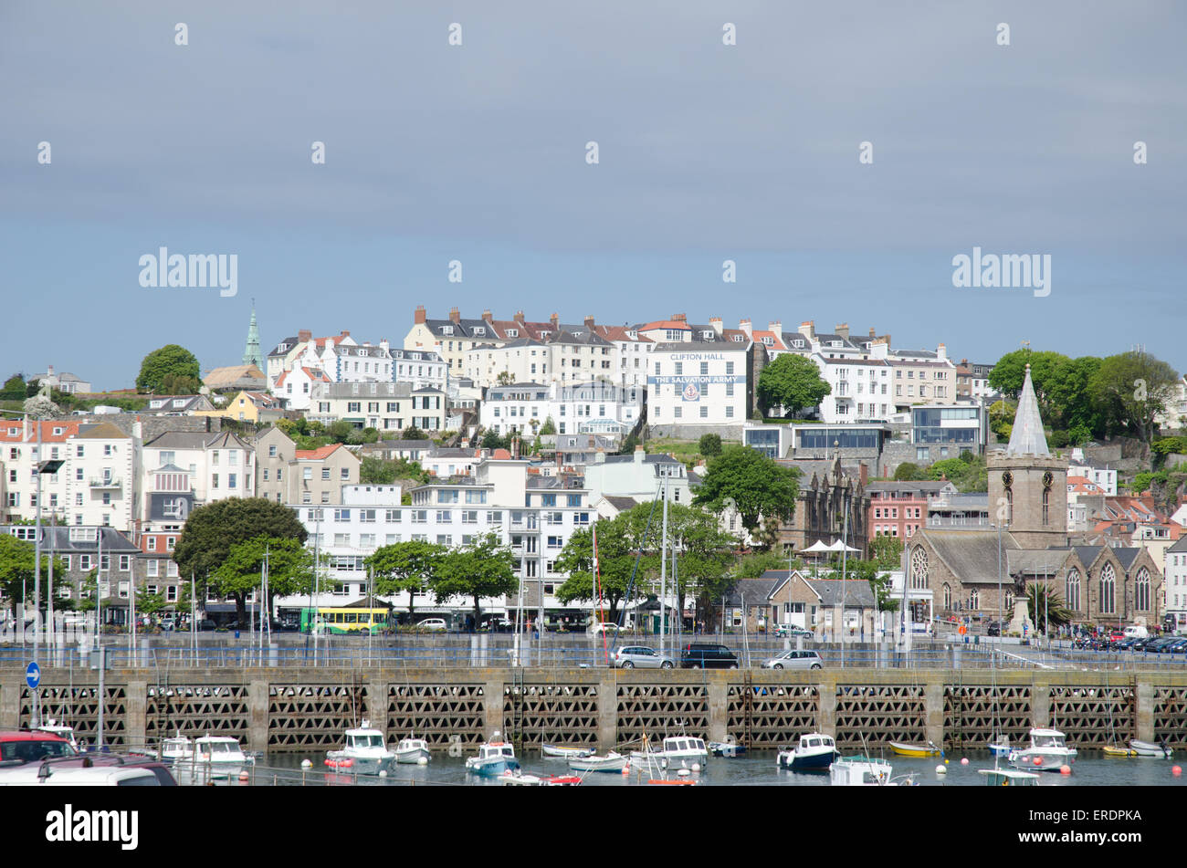 St Peter Port Harbour Town Guernsey Channel Islands Stock Photo