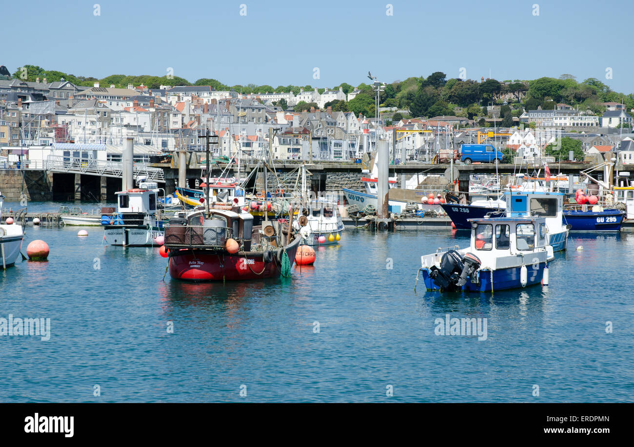 St Peter Port Harbour and Town Guernsey Channel Islands Stock Photo - Alamy