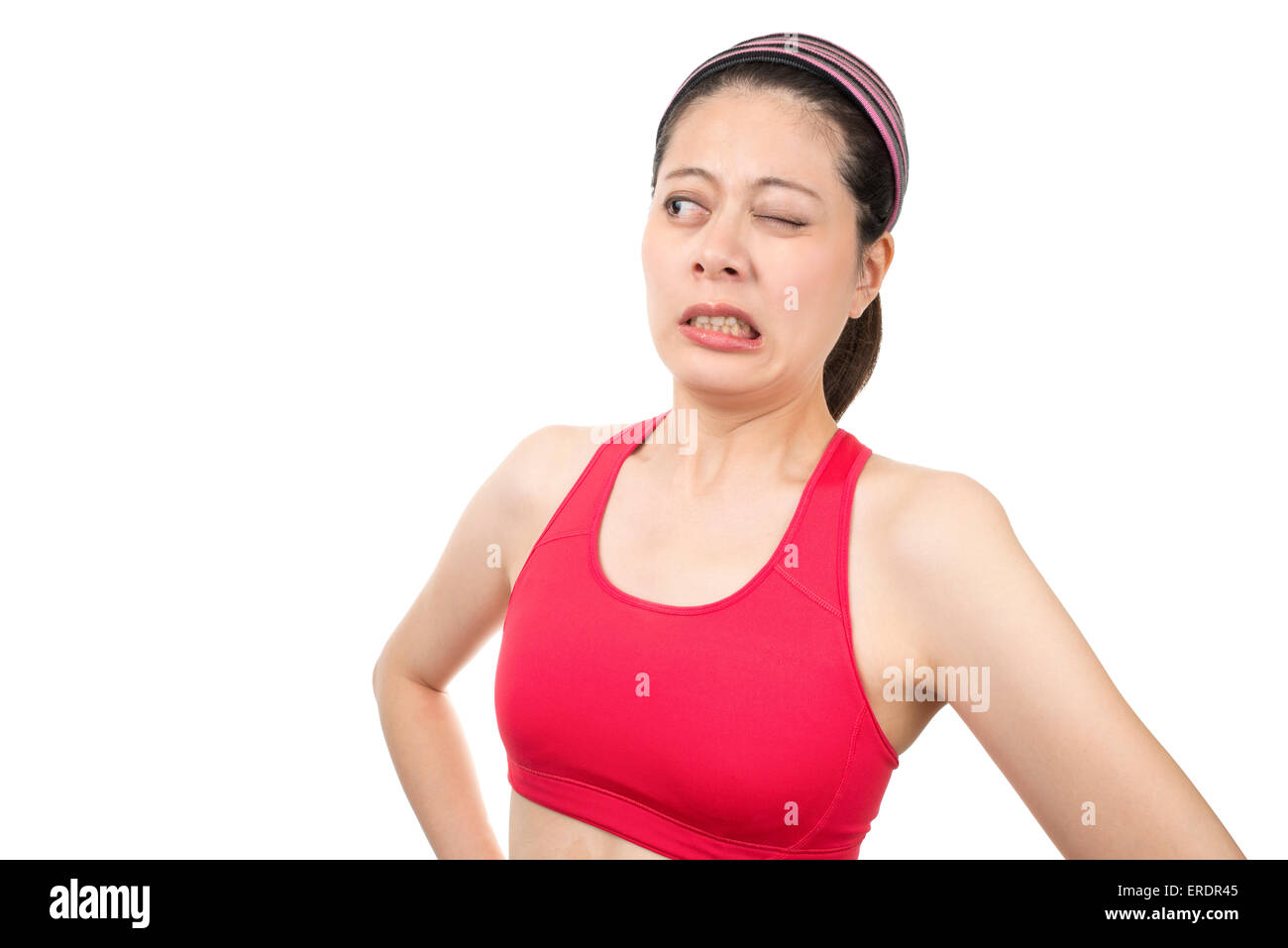 Abuse woman with Sports Clothing Stock Photo