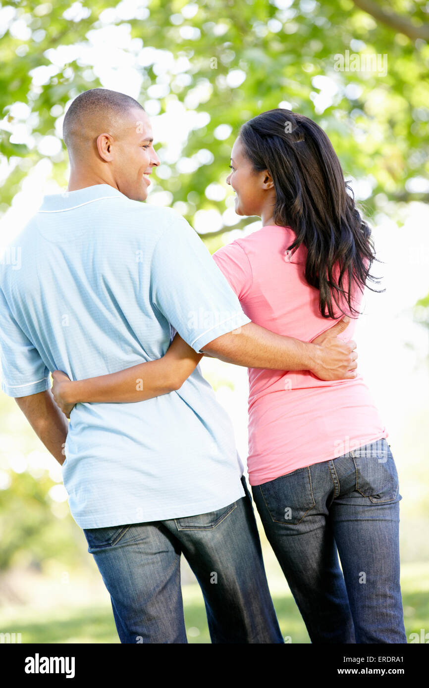 Romantic Young African American Couple Walking In Park Stock Photo - Alamy