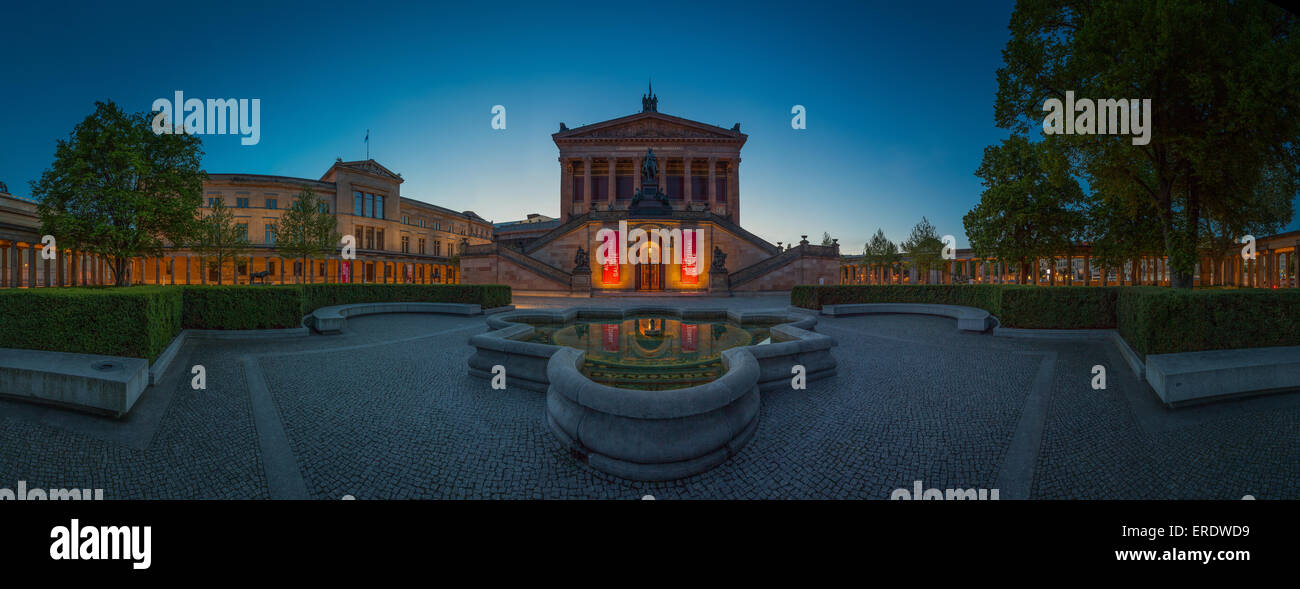 Panorama of the Alte Nationalgalerie on Museum Island, Berlin, Germany Stock Photo