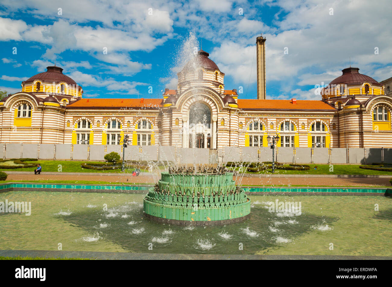 Fountain, in front of Mineral Baths, central Sofia, Bulgaria, Europe Stock Photo