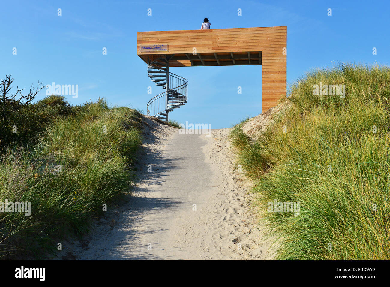 Wooden Observation Deck On The Dunes At Nordstrand Norderney East Frisia Lower Saxony 